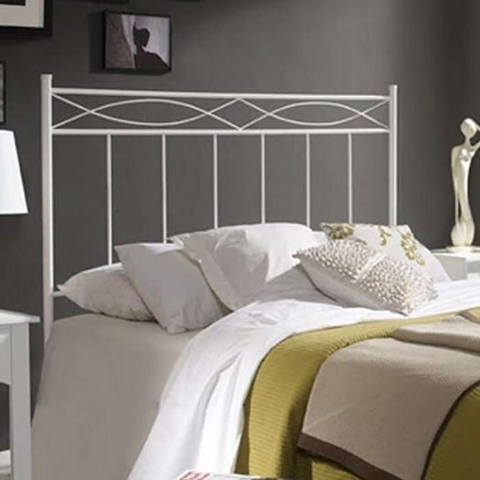 Cabecero de forja mod. 556, color negro, válido para cama de 105 cm