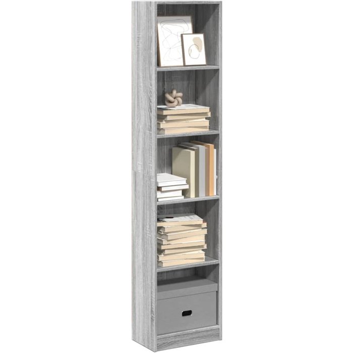 Maison exclusive - estantería de madera de ingeniería gris sonoma 40x24x176 cm