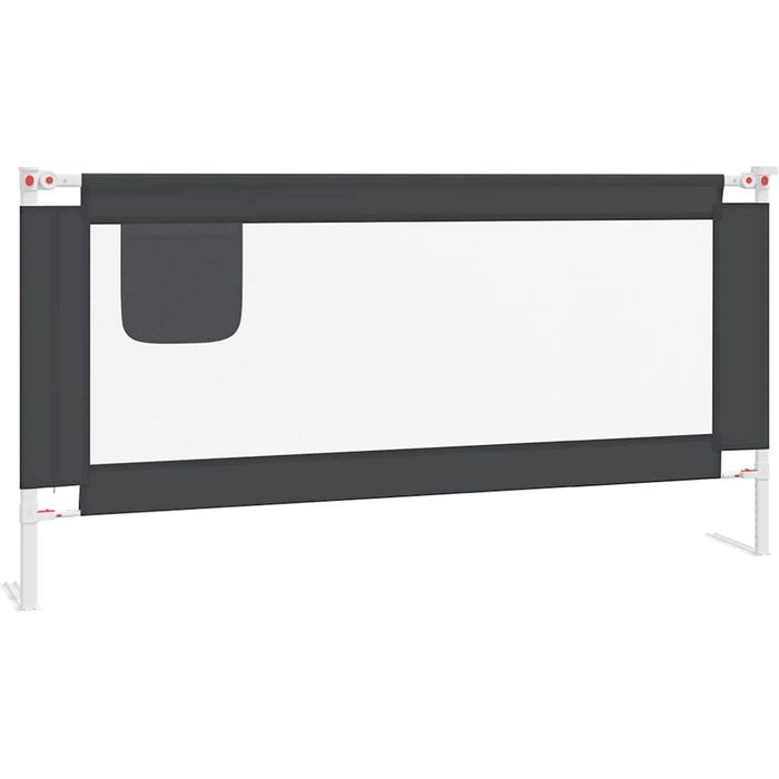 Barandilla de seguridad cama de ni?o gris oscuro tela 180x25 cm - comfortxl