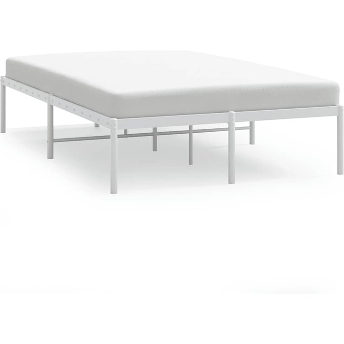 Estructura de cama de metal blanca 135x190 cm — comfortxl