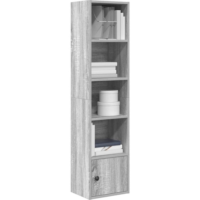 Librería sonoma gris de 31x24x127 cm, madera de ingeniería. - pangivo