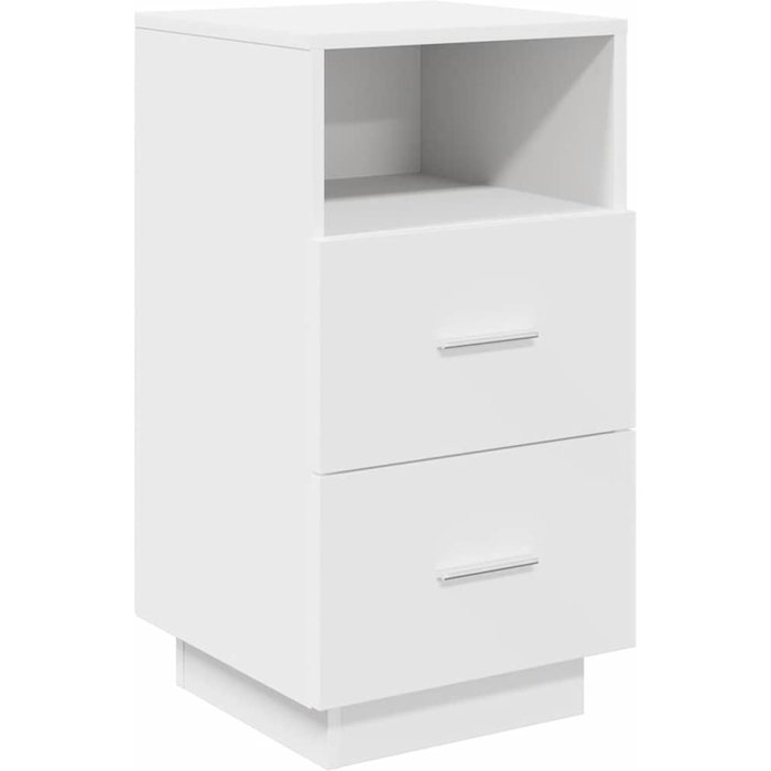 Mesilla de noche con 2 cajones blanca 36x36x68 cm - comfortxl