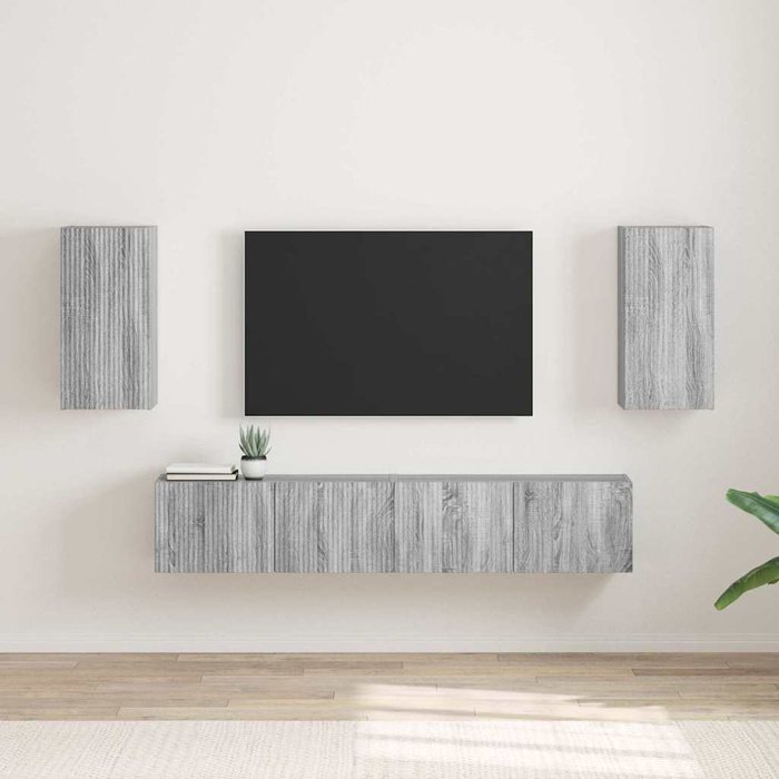 Mueble de tv de pared, 2 piezas, gris sonoma, 30 x 31 x 60 cm