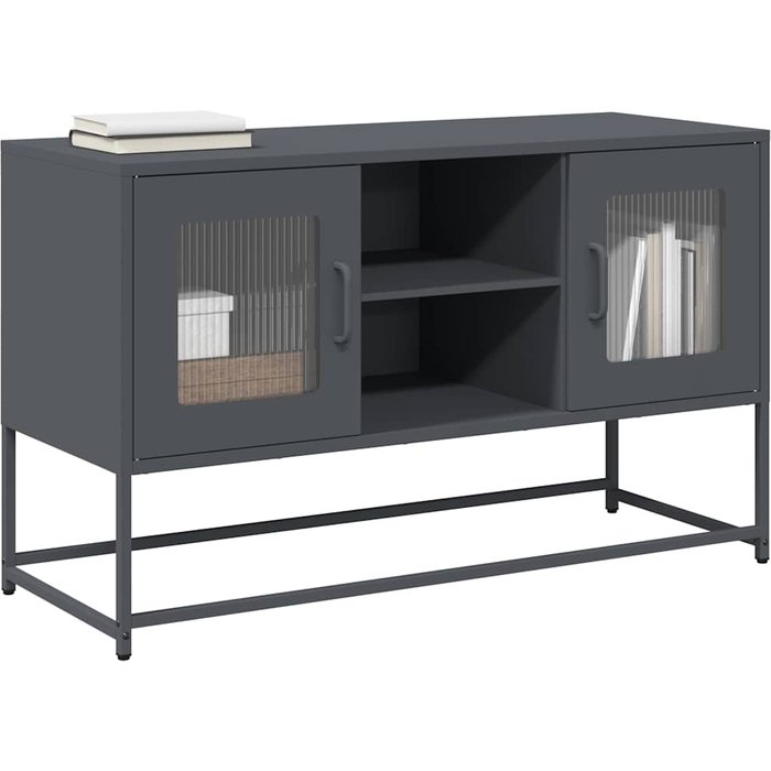 Mueble de tv antracita 100,5x39x60,5 cm acero
