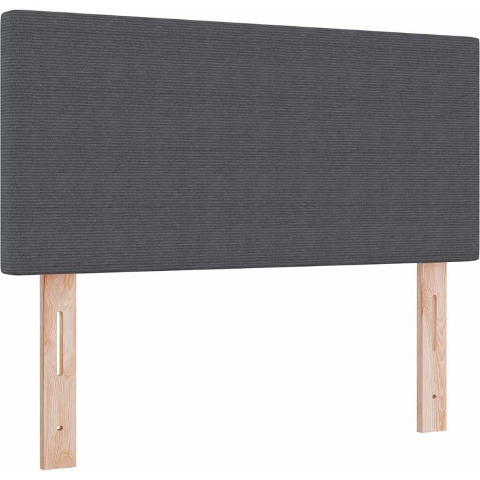 Cabecero de cama diseño sencillo con led pana gris oscuro 90cm