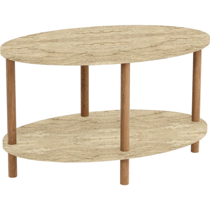Mesa auxiliar/consola ovalada 43 x 70 x 44 cm travertino natural 03_0010829