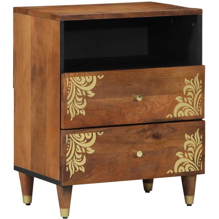 Mesilla de noche con cajón, marrón miel, 50 x 33 x 62 cm