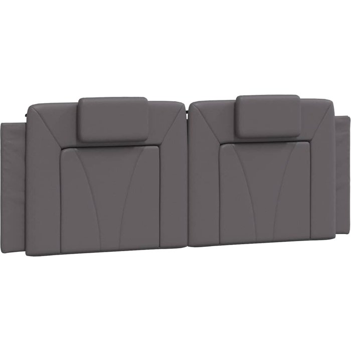 Cabecero de cama acolchado cuero sintético gris 140 cm - comfortxl