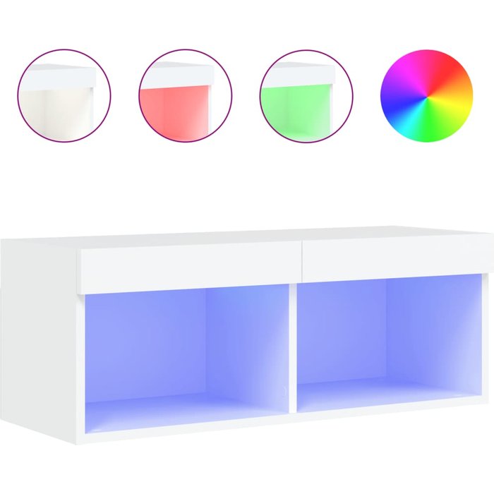 Mueble de tv con iluminación led blanca 80x30x30 cm - comfortxl