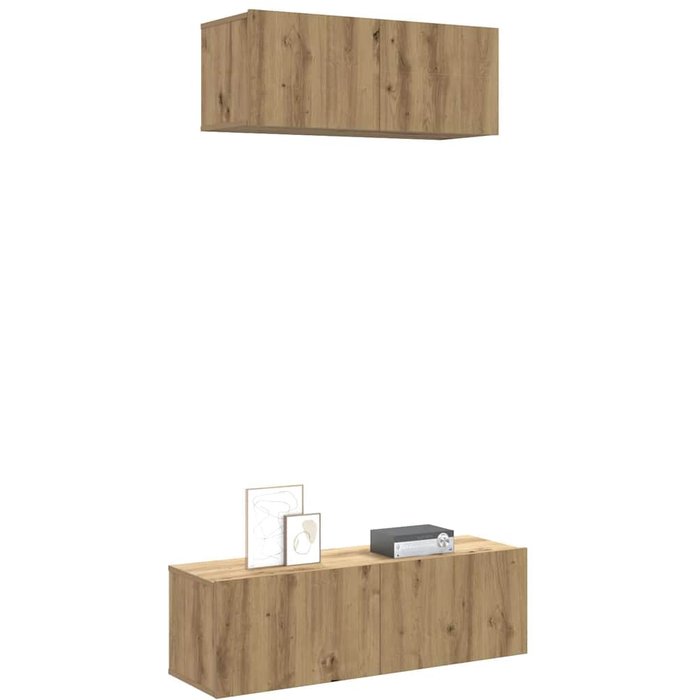 Mueble para tv de pared madera contrachapada artesanal 2 piezas