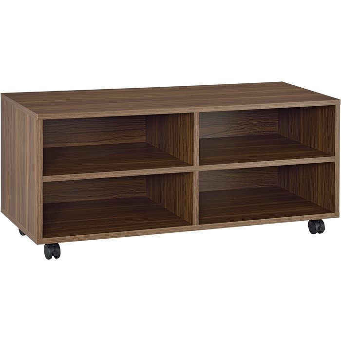 Mueble contenedor con ruedas 90 x 35 x 41 cm imitación madera oscura 03_0006867