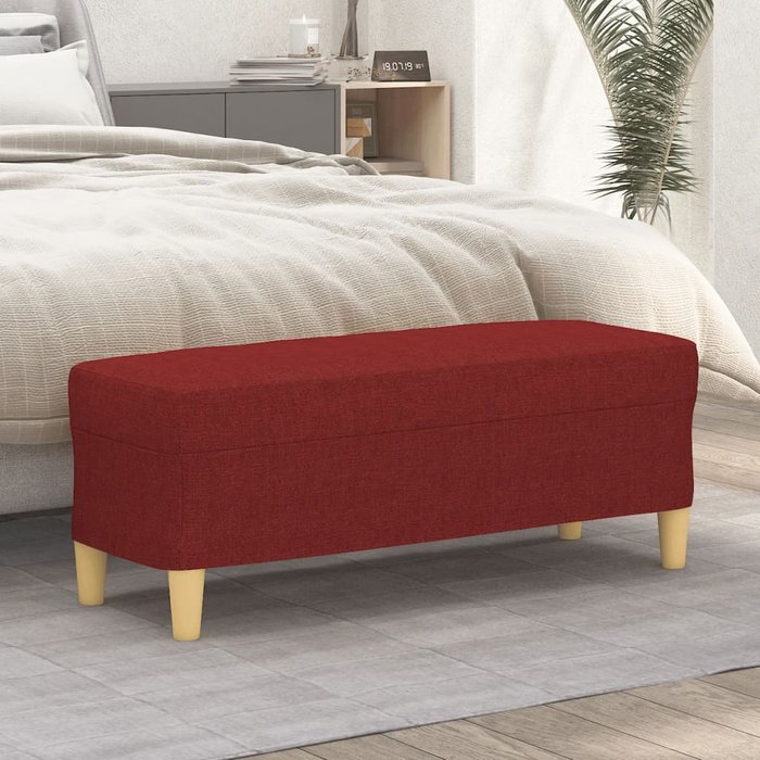Banco interior | banco de tela rojo vino tinto 100x35x41 cm cfw65936