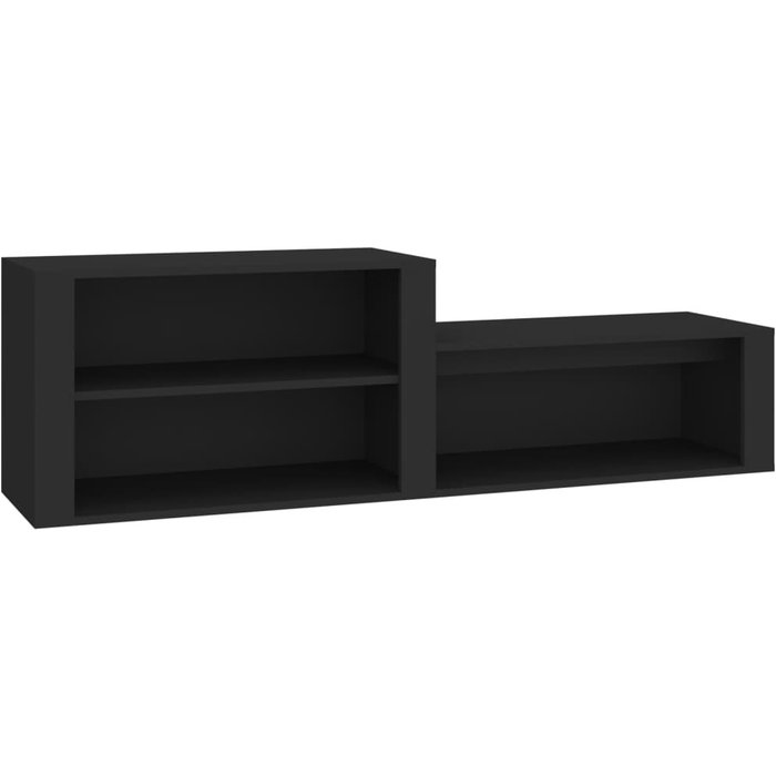 Zapatero de contrachapado negro 150x35x45 cm - comfortxl