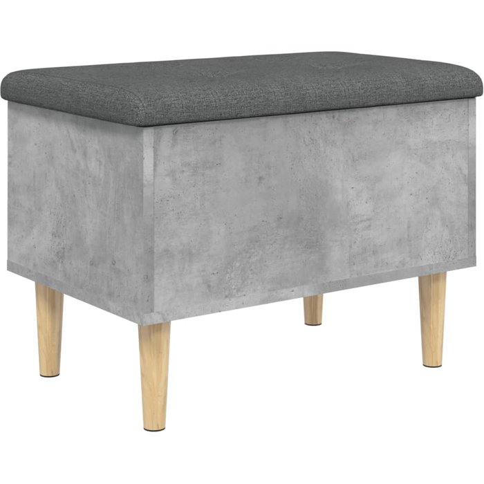 Banco con almacenaje madera ingeniería gris hormigón 62x42x46cm - comfortxl