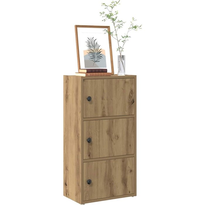 Librería artesanal de roble 40x24x77 cm de madera contrachapada