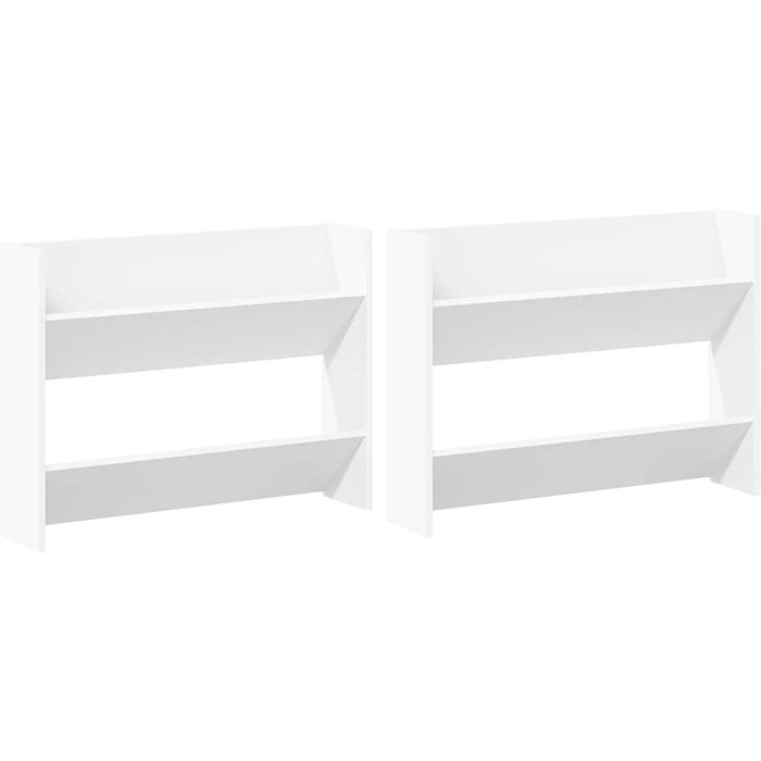 Zapateros de pared 2 uds madera contrachapada blanco 80x18x60cm - comfortxl