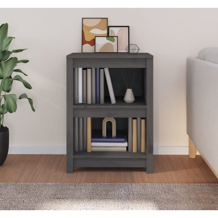 Estantería madera maciza de pino gris 50x35x68 cm – comfortxl