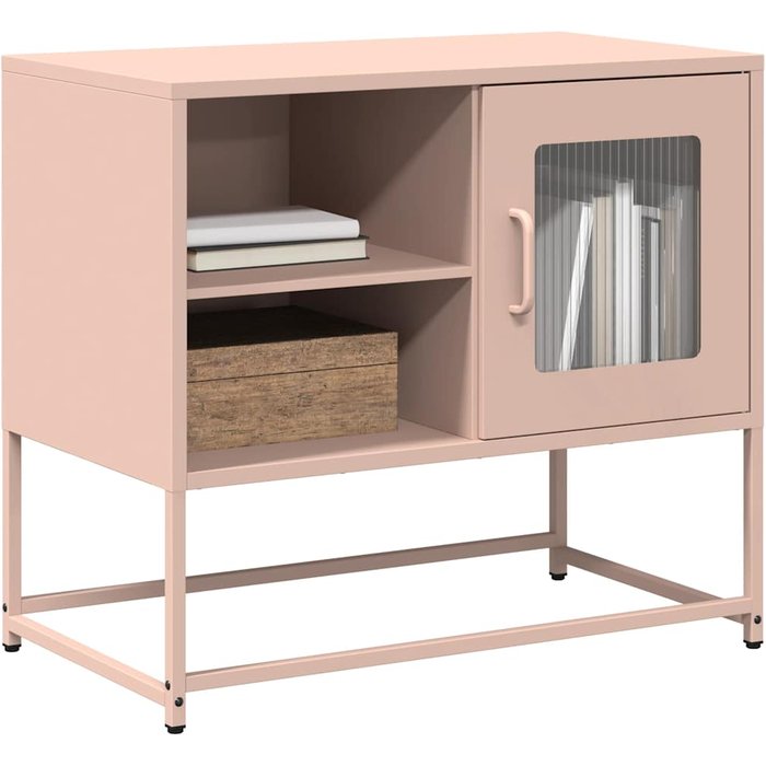 Maison exclusive - mueble para tv de acero rosa 68x39x60,5 cm