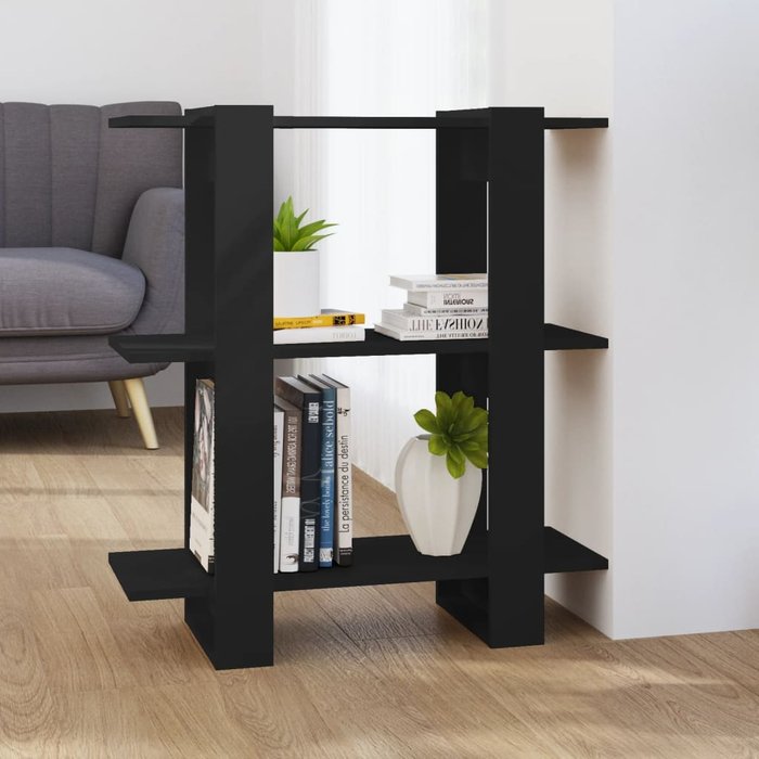 Librería/separador de ambientes negro 80x30x87 cm