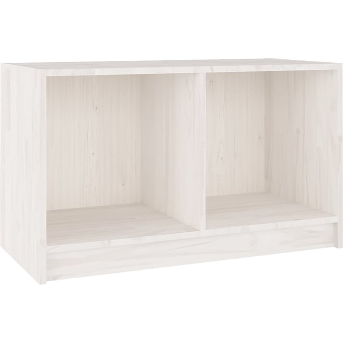 Mueble tv de pino macizo blanco 70x33x42 cm - comfortxl