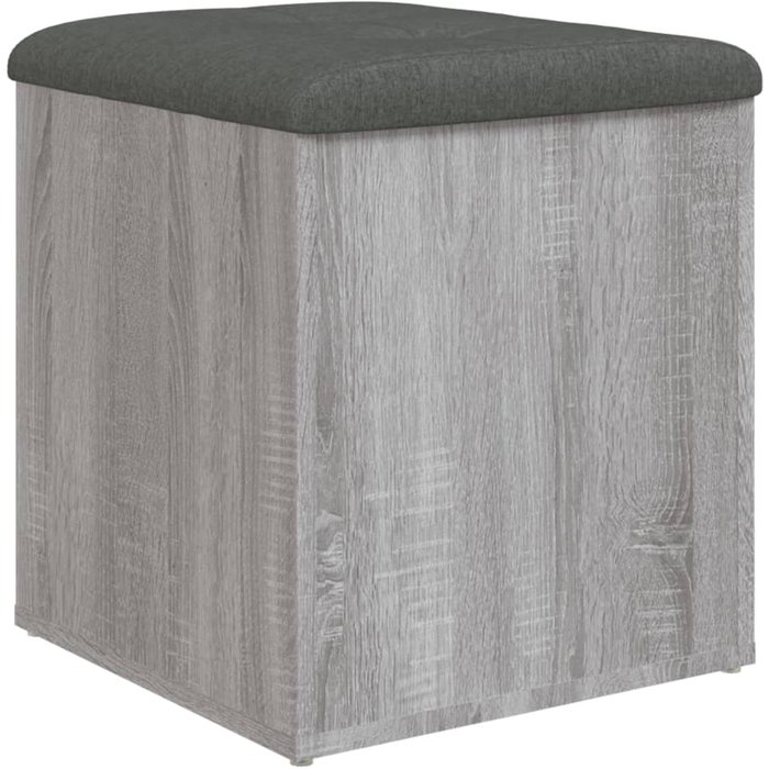 Banco con almacenaje madera ingeniería gris sonoma 42x42x45 cm - comfortxl