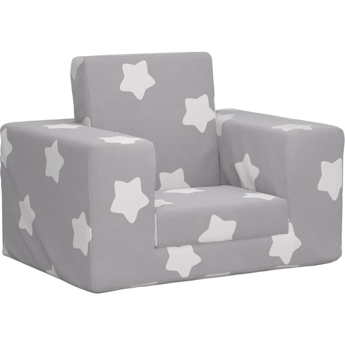 Maison exclusive - sofá cama infantil felpa suave gris claro con estrellas