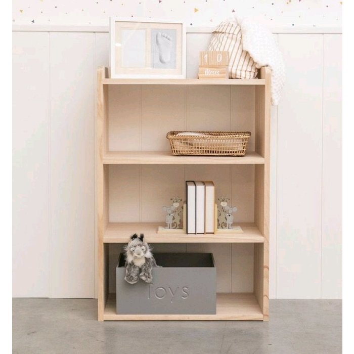 Estantería tipo montessori 4 estantes 100% madera natural (l)