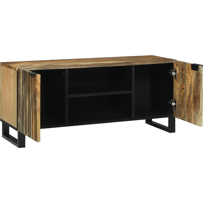 Vidaxl cabinet de tv 105x33.5x46 cm madera maciza de mango y madera ingenierada