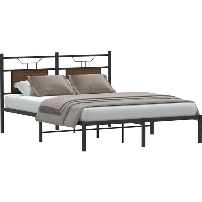 Maison exclusive - estructura de cama sin colchón madera marrón roble 140x190 cm