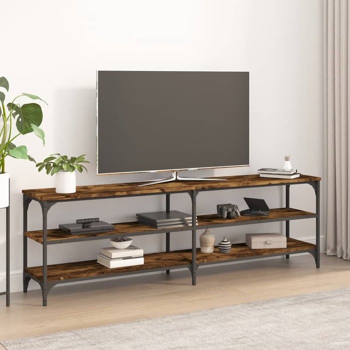 Maison exclusive - mueble de tv madera contrachapada roble ahumado 160x30x50 cm