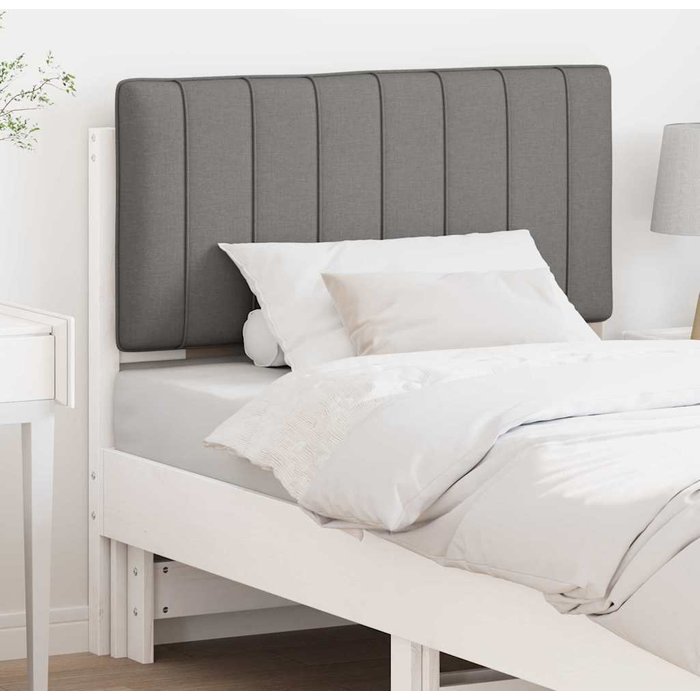 Cabecero tapizado y gris claro 90 cm madera de pino macizo vidaxl