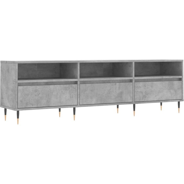 Mueble tv gris hormigón 150x30x44,5 cm de madera contrachapada