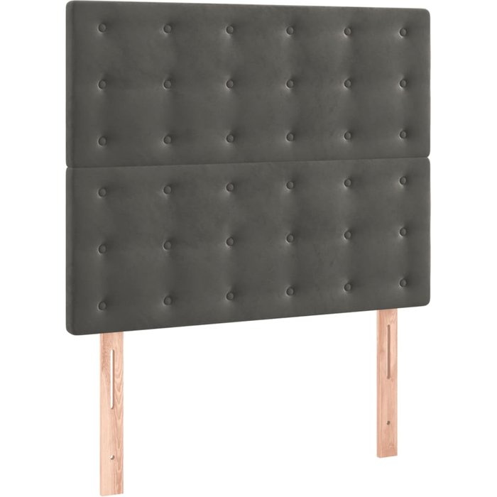 Cabecero cama - mueble cabecero de terciopelo gris oscuro 90x5x118/128 cm