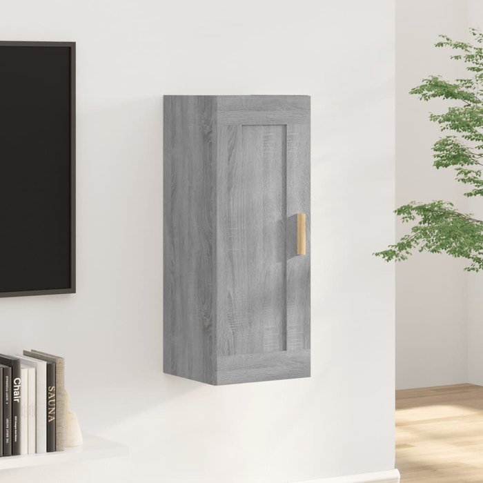 Mueble de pared sonoma gris 35x34x90 cm madera contrachapada
