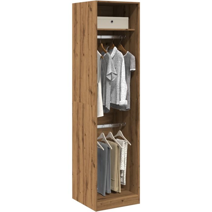 Vidaxl armario de madera de ingeniería roble artesanal 50x50x200 cm