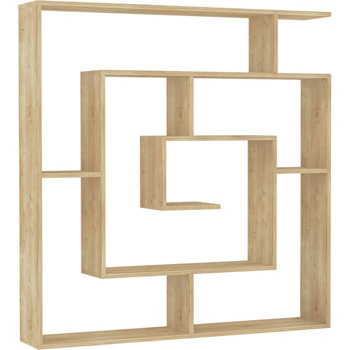 Buyqualia - estantería laberinto - roble - dimensiones (129x125x22cm)