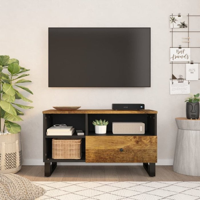 Mueble tv 80x33x46 cm de madera de mango e ingeniería