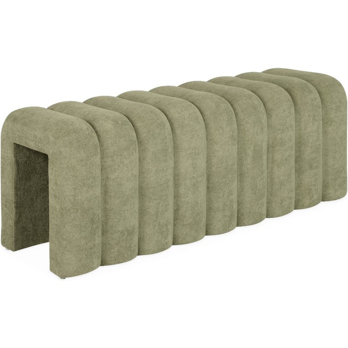 Banco, pie de cama contemporáneo de tela, ito, verde, 114x40x45 cm