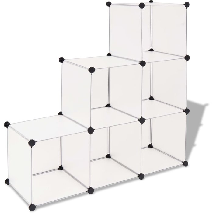 Organizador de almacenamiento en forma de cubo con 6 compartimentos blanco
