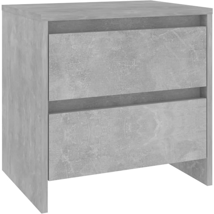 Mesita de noche aglomerado gris hormigón 45x34,5x44,5 cm