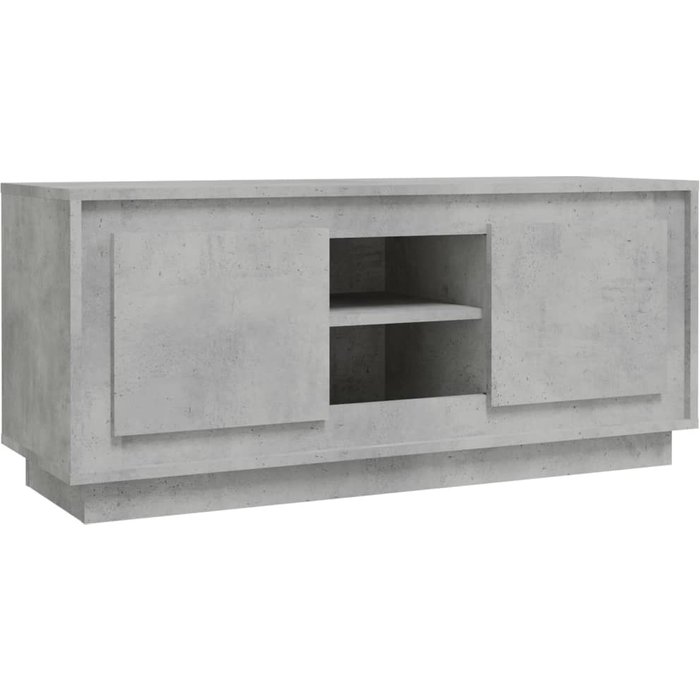 Mueble de tv de hormigón contrachapado gris 102x35x45 cm - comfortxl
