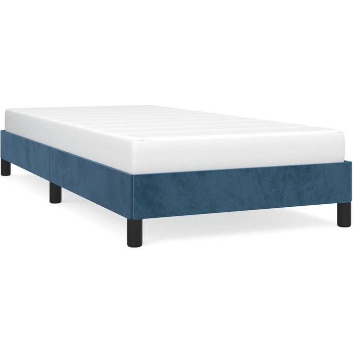 Estructura de cama sin colchón terciopelo azul oscuro 100x200cm — comfortxl