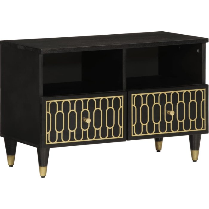Mueble de tv madera maciza de mango 70x33x46 cm