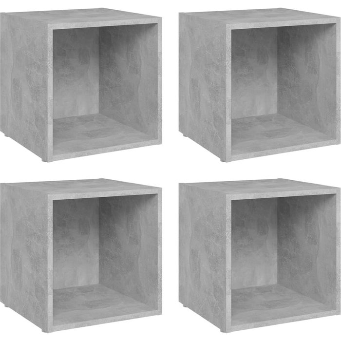 Mueble de tv de 4 piezas, contrachapado gris hormigón, 37x35x37cm - comfortxl