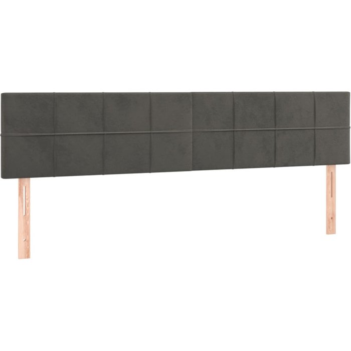 Cabeceros 2 unidades de terciopelo gris oscuro 80x5x78/88 cm - comfortxl