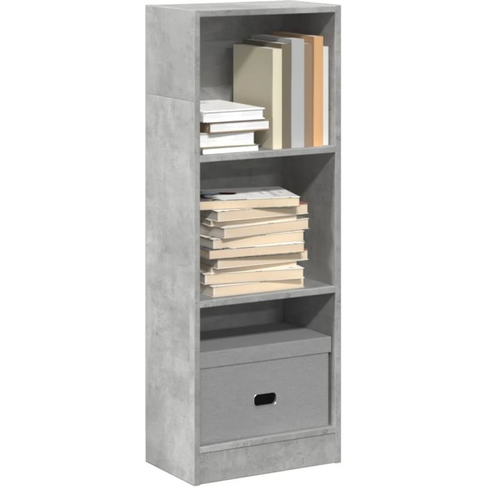 Maison exclusive - estantería de madera de ingeniería gris hormigón 40x24x109 cm