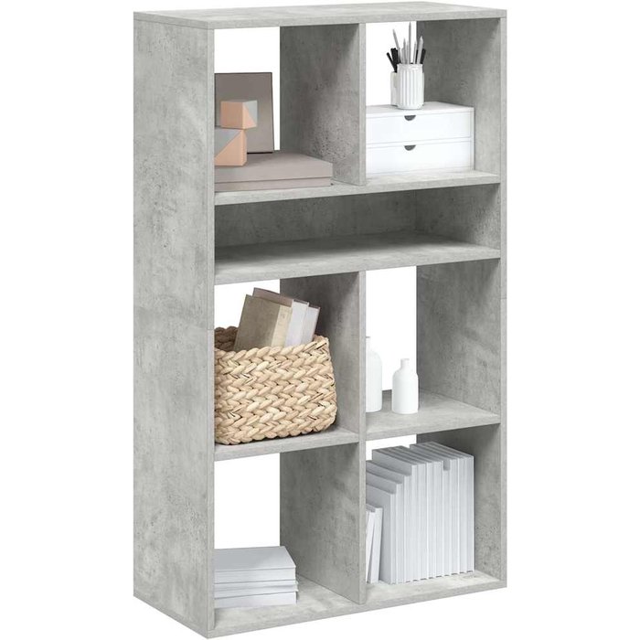 Librería de hormigón gris 66x31x112 cm madera de ingeniería