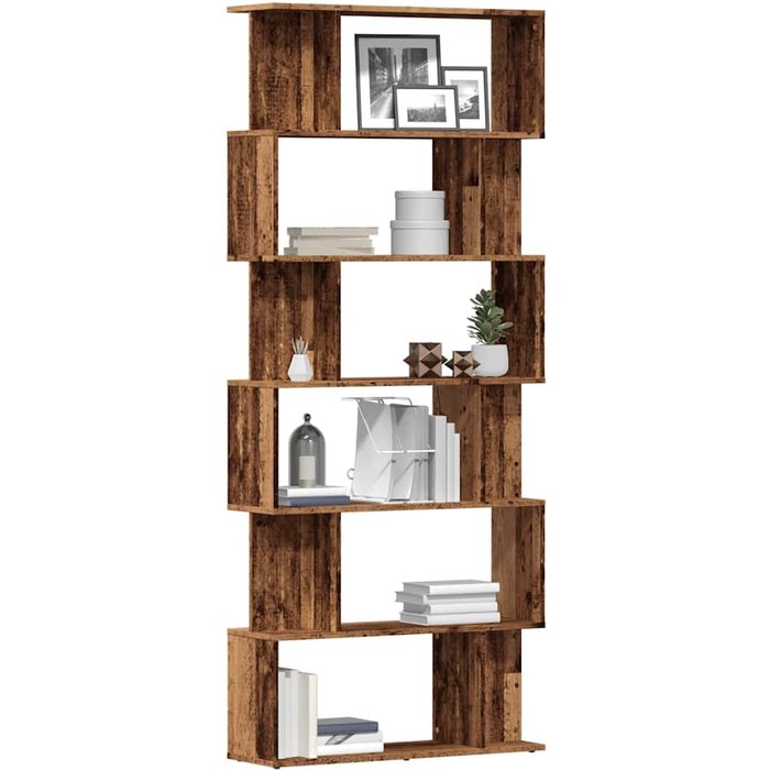 Librería de madera reciclada, 80x24x192 cm, madera de ingeniería. - pangivo