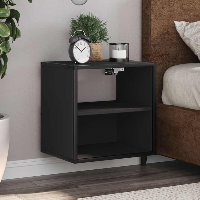 Maison exclusive - mesitas de noche de pared 2 unidades negra 40x31x39,5 cm