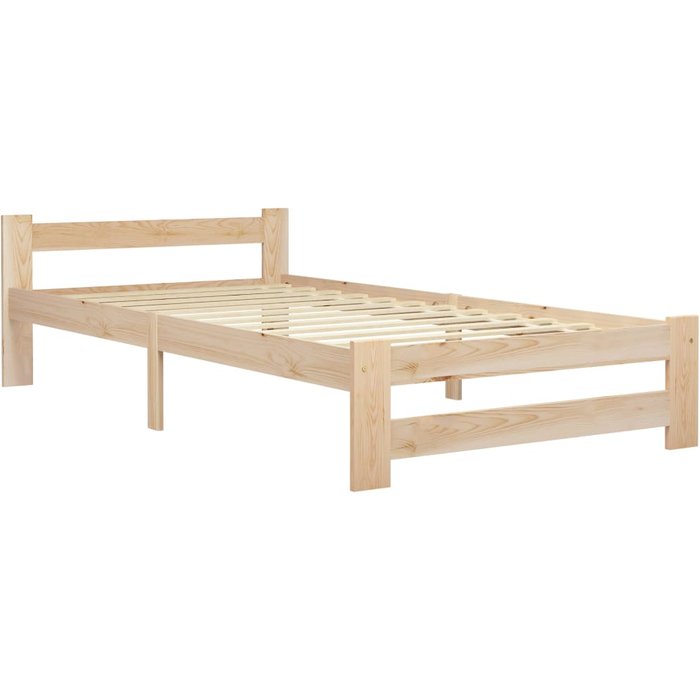 Estructura de cama sin colchón en madera maciza de pino 100x200 cm — comfortxl
